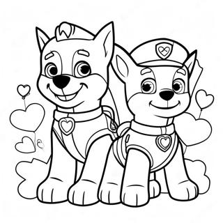 Halaman Mewarna Paw Patrol Hari Valentine 122039-56594