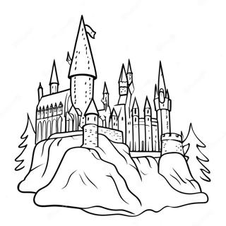 Halaman Mewarna Kastil Hogwarts Krismas 122143-56677