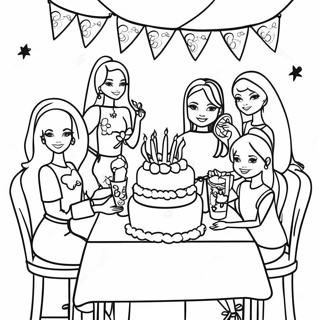 Gambar Mewarna Parti Hari Jadi Barbie Dan Kawan Kawan 122195 56722