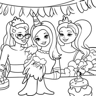 Gambar Mewarna Parti Hari Jadi Barbie Dan Kawan Kawan 122195 56724