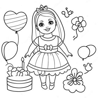 Gambar Mewarna Pakaian Hari Jadi Barbie Yang Comel 122196 56725