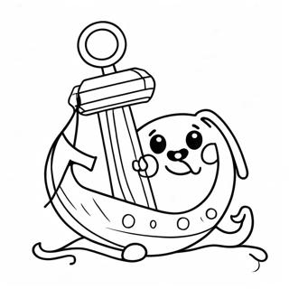 Halaman Mewarna Perahu Kartun Comel 122373-56915