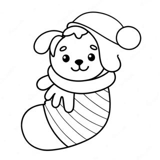 Gambar Mewarna Anak Anjing Dalam Stoking Krismas 122841 57286