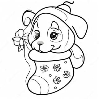 Gambar Mewarna Anak Anjing Dalam Stoking Krismas 122841 57288