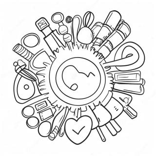 Halaman Mewarna Poster Kesedaran Kesihatan Berwarna Warni 122967-57376