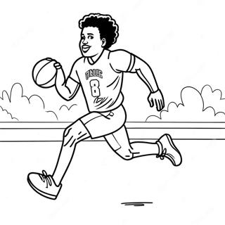 Halaman Mewarna Aj Brown Berlari Dengan Bola 123149 57528