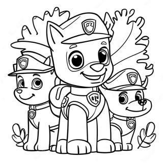 Halaman Mewarna Paw Patrol Untuk Hari Kesyukuran 123326-57652