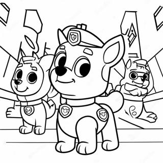 Halaman Mewarna Perarakan Kesyukuran Paw Patrol 123329-57662