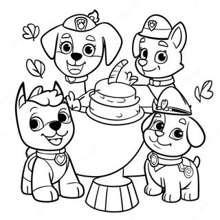 Anak Anjing Paw Patrol Yang Berani Merayakan Kesyukuran Halaman Mewarna 123330-57666
