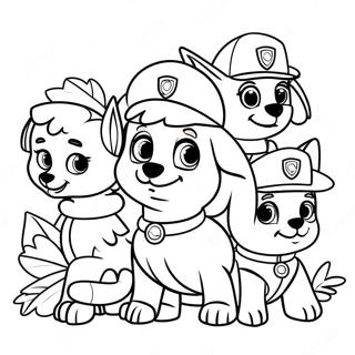 Anak Anjing Paw Patrol Yang Berani Merayakan Kesyukuran Halaman Mewarna 123330-57668