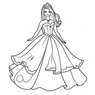 Halaman Mewarna Pakaian Barbie Puteri 123356-57688