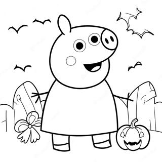 Peppa Pig Halloween Halaman Mewarna