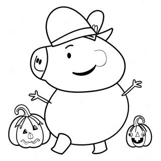 Halaman Mewarna Peppa Pig Halloween 123532-57810