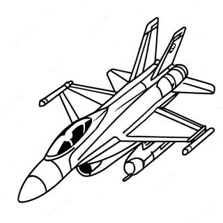 Halaman Mewarna Jet Pejuang F18 123584-57851