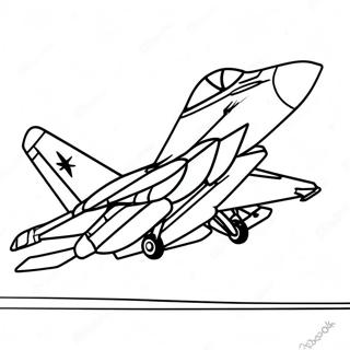 Halaman Mewarna Jet Pejuang F18 123584-57852