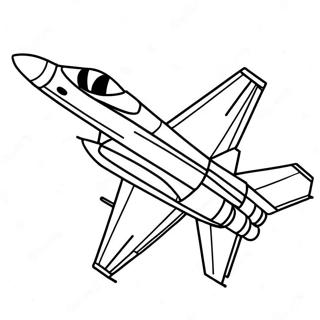 Halaman Mewarna Jet Pejuang F18 Dalam Penerbangan 123585-57853