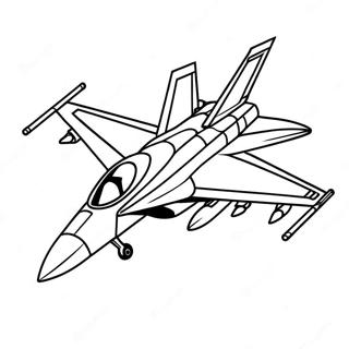 Halaman Mewarna Jet Pejuang F18 Dalam Penerbangan 123585-57854