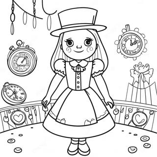 Halaman Mewarna Steampunk Alice Di Wonderland 123739-57970