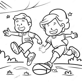 Halaman Mewarna Kanak Kanak Aktif Bermain Sukan 123843 58060