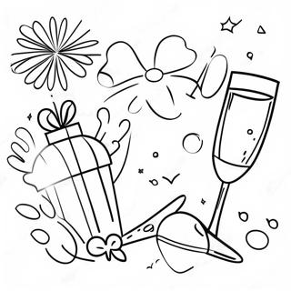 Halaman Mewarna Hiasan Parti Tahun Baru 123997-58179
