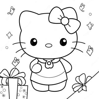 Selamat Hari Natal Hello Kitty Halaman Mewarna