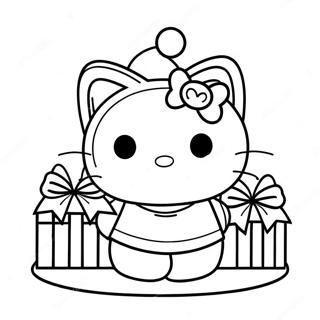 Halaman Mewarna Selamat Hari Krismas Hello Kitty 124121-58270