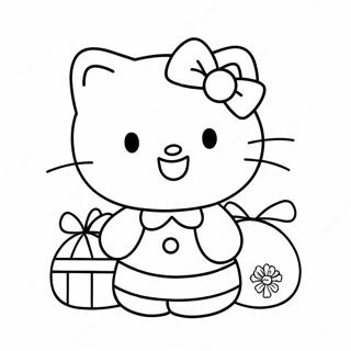 Halaman Mewarna Selamat Hari Krismas Hello Kitty 124121-58271