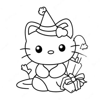 Halaman Mewarna Selamat Hari Krismas Hello Kitty 124121-58361