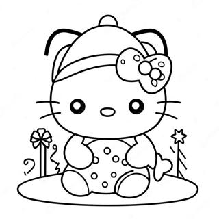 Halaman Mewarna Selamat Hari Krismas Hello Kitty 124121-58362