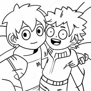 Halaman Mewarna Todoroki Dan Deku 124254 58473