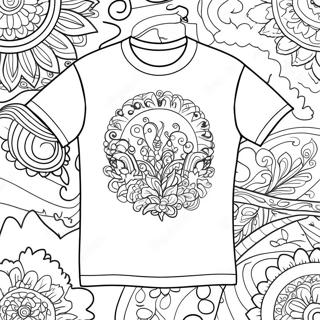 Halaman Mewarna Reka Bentuk T Shirt Berwarna Warni 124330-58528