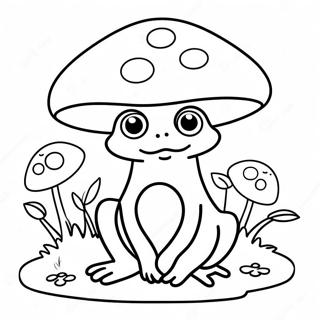 Halaman Mewarna Katak Cendawan Yang Comel 124844-58922