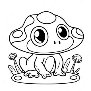 Halaman Mewarna Katak Cendawan Yang Comel 124844-58924