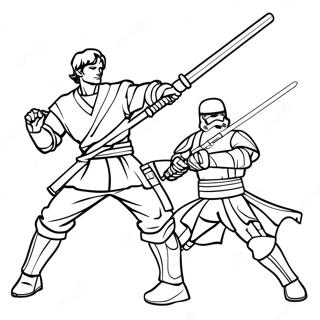 Halaman Mewarna Pertempuran Lightsaber Yang Epik 124924-58989