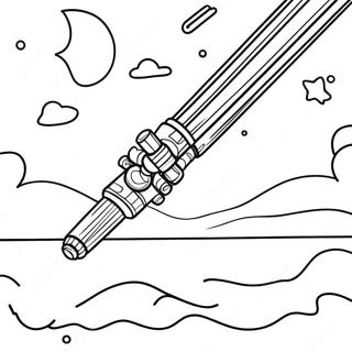 Halaman Mewarna Lightsaber Di Malam Berbintang Halaman Mewarna