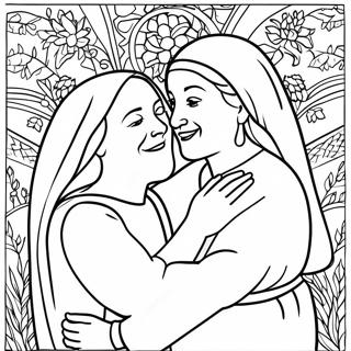 Halaman Mewarna Pelukan Ceria Ruth Dan Naomi 125129-59152