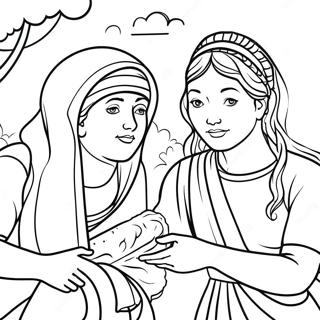 Halaman Mewarna Ruth Dan Naomi Yang Penyayang 125131-59160