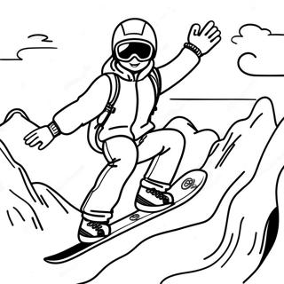 Halaman Mewarna Snowboarder Menawan Di Gunung 125311-59300