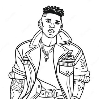 Halaman Mewarna Nle Choppa Dalam Pakaian Bergaya 125774-59656