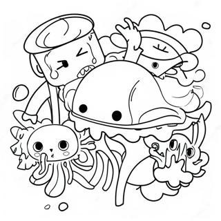 Halaman Mewarna Adegan Psychedelic Friday Night Funkin 125902 59749