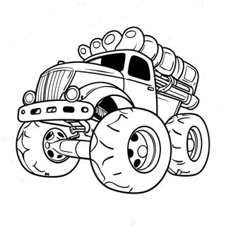 Halaman Mewarna Bone Shaker Hot Wheels Dalam Aksi 126032 59856