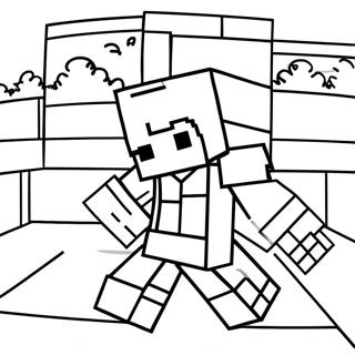 Minecraft Steve Halaman Mewarna