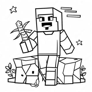 Halaman Mewarna Steve Minecraft 126236-60003