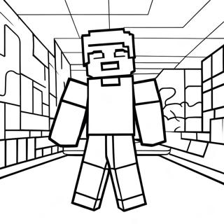 Halaman Mewarna Steve Minecraft 126236-60004