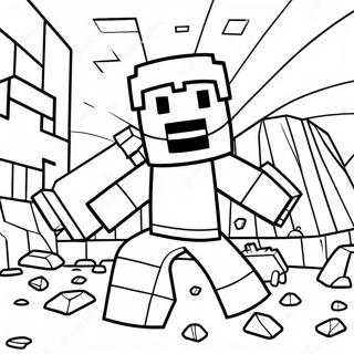 Halaman Mewarna Steve Minecraft Melombong Berlian 126238-60009