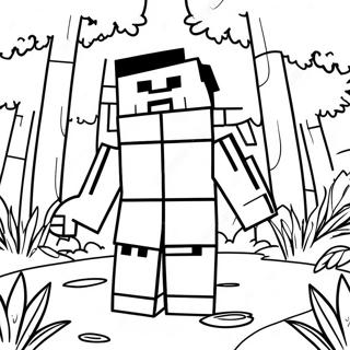 Minecraft Steve Halaman Mewarna
