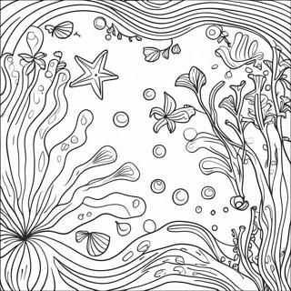 Laman Mewarna Corak Rumput Laut Bergelombang 126394-60139