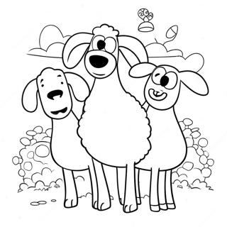 Gambar Mewarna Shaun The Sheep Bersama Kawan Kawan 126651 60329