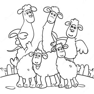 Gambar Mewarna Shaun The Sheep Bersama Kawan Kawan 126651 60332