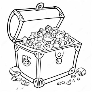 Halaman Mewarna Peti Harta Karun Dengan Permata 127143 60719